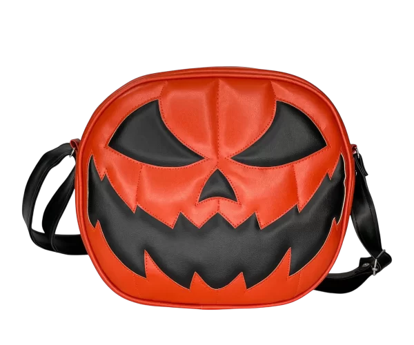 Bolsa Gótica Crossbody de Calabaza “Killer Pumpkin” Naranja y Negro