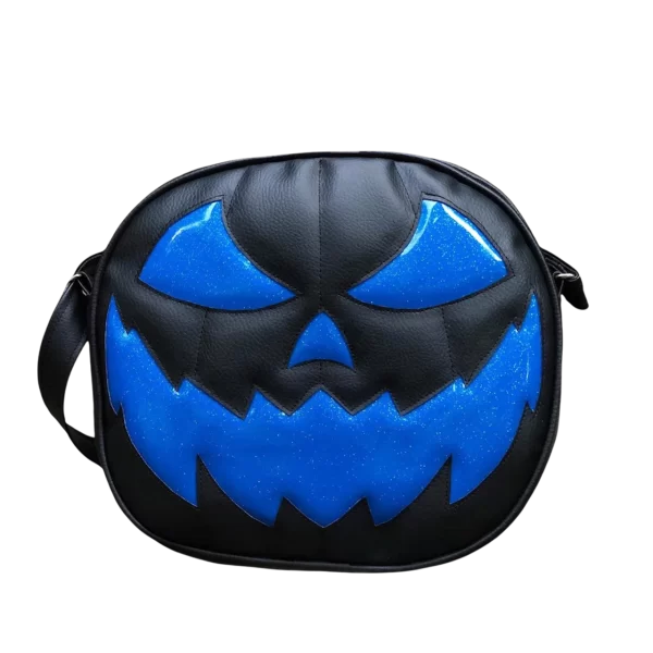 Bolsa Gótica Crossbody de Calabaza “Killer Pumpkin” Negro y Azul