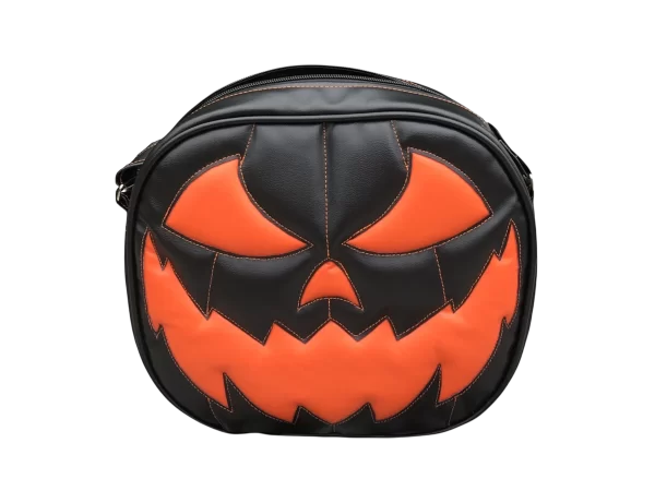 Bolsa Gótica Crossbody de Calabaza “Killer Pumpkin” Negro y Naranja