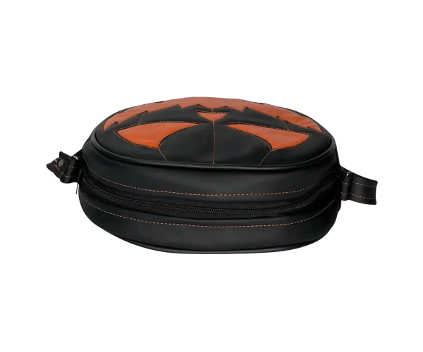 Bolsa Gótica Crossbody de Calabaza “Killer Pumpkin” Negro y Naranja Charol - Imagen 2
