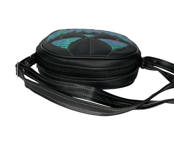 Bolsa Gótica Crossbody de Calabaza “Killer Pumpkin” Negro y Textura Tornasol - Imagen 5