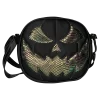 Bolsa Gótica Crossbody de Calabaza “Killer Pumpkin” Negro y Textura Tornasol