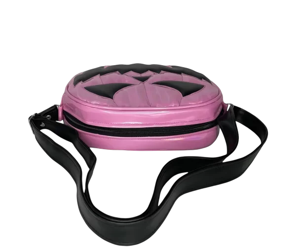 Bolsa Gótica Crossbody de Calabaza “Killer Pumpkin” Rosa y Negro - Imagen 4