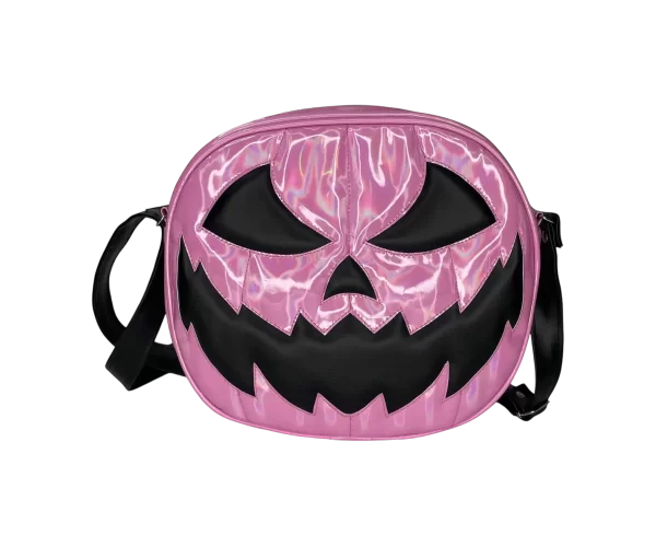 Bolsa Gótica Crossbody de Calabaza “Killer Pumpkin” Rosa y Negro