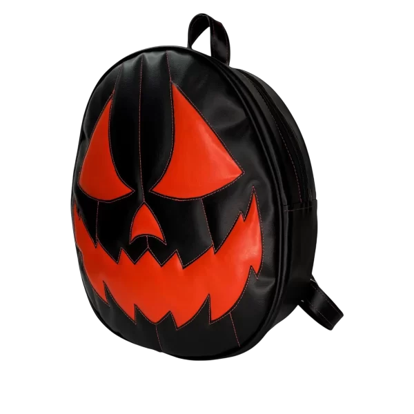 Mochila Gótica de Calabaza “Killer Pumpkin” Negro y Naranja - Imagen 2