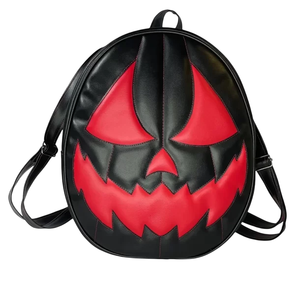 Mochila Gótica de Calabaza “Killer Pumpkin” Negro y Rojo
