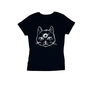 Playera de Dama con Estampado de Gato “KillerMiau”
