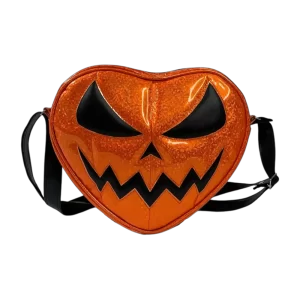Bolsa Crossbody de Corazón “Pumpkin Heart Killer” Naranja y Negro