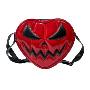 Bolsa Crossbody de Corazón “Pumpkin Heart Killer” Rojo y Negro